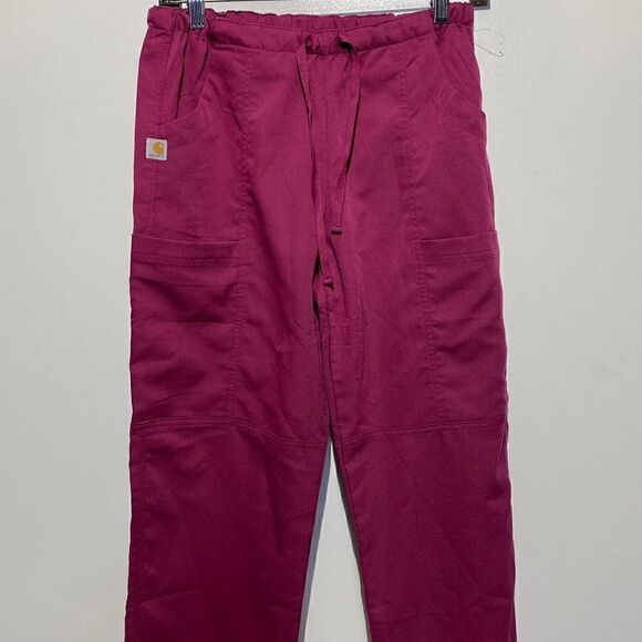 Carhartt Women's Elastic Waist Scrub Pants In Magenta Size XS - Picture 1 of 8